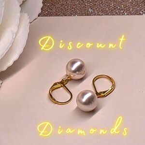 South Sea Shell Pink Pearl 10mm Leverback Earrings 14K Gold on 925 Silver